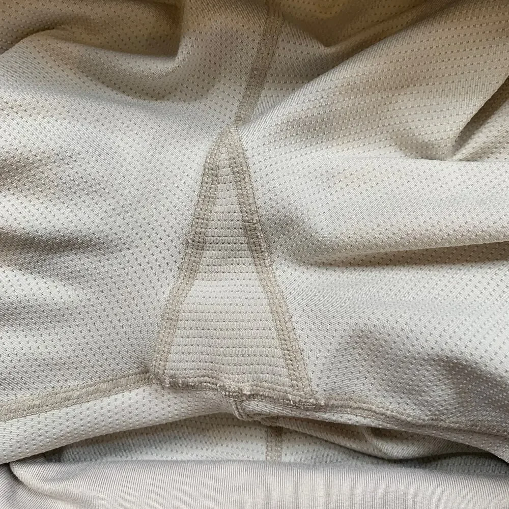 Athleta Skort Womens 16 Beige Soho Built In Mesh Shorts Performance Zip Pockets
